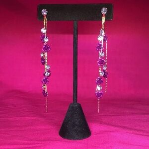 NWOT Rhinestones and Roses Earrings